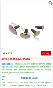 Yunque Scoop/Cuchara GS 07Z para herramienta de joyería para joyeros y artesanos - Product Image 2