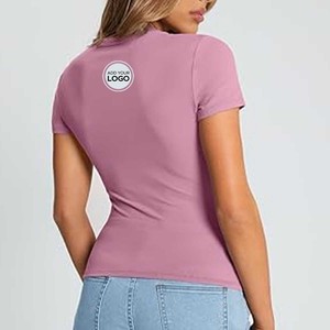 T-shirt à col rond en coton Supima pour femme - Product Image 5