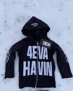 Sweat à capuche en velours de coton ajusté pour homme, style streetwear, séchage rapide, logo personnalisé, couleur sérigraphiée, automne - Product Image 3