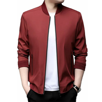 Respirant hommes printemps automne Bomber vestes couleur unie décontracté fermeture éclair Bomber veste avec poches