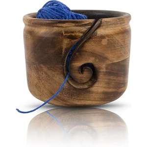 Bol de fil de bois moderne fabriqué à la main nouveau design accessoires de crochet de tricot stockage unique de fil de l'exportateur indien - Product Image 1