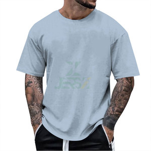 Premium 100% algodón 210g camiseta en blanco serigrafía hombres recortada Boxy camisa de negocios Casual Formal de secado rápido transpirable - Product Image 1