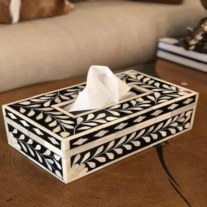 Handmade Handicrafts Newest Design Bone Inlay <b>Tissue</b> <b>Paper</b> Box Best Quality for Best Sale Handmade Manufacturer Bone Inlay Box - Product Image 1