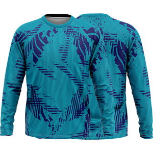 Camisa de gimnasio de compresión de manga larga de cuello redondo suave hecha a medida para hombres de secado rápido Fitness Jogging Wear ligero lavado al por mayor - Product Image 1