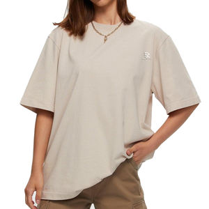 Camisetas con hombros caídos para mujer, camisetas holgadas de poliéster y algodón 100%, ropa de gimnasio transpirable informal, camisetas para mujer - Product Image 1