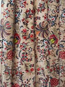 Vintage Style Floral Paradise <b>Print</b> Of Peach Pink Color Cotton Velvet Curtain Custom Size 100% cotton velvet - Product Image 5