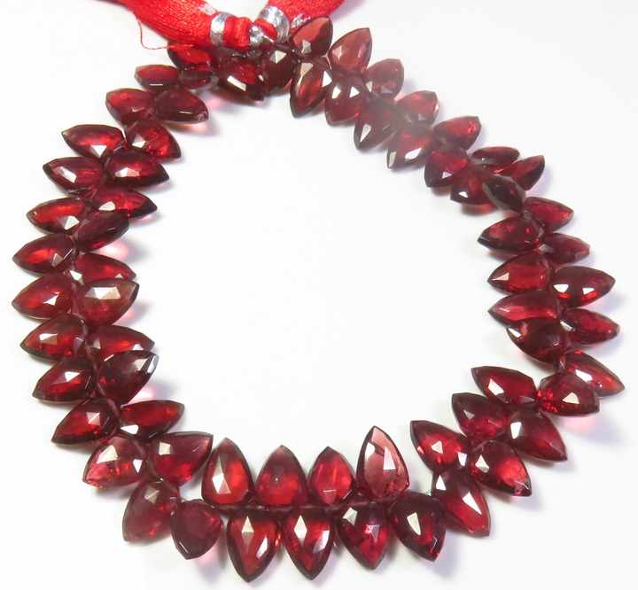 Natural Mozambique Garnet Gems Faceted Beads 9.5-12mm 9"Strand Top Quality Mozambique Garnet Fancy Shield Beads