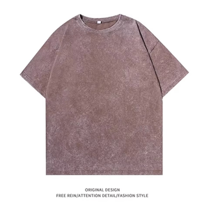 Camisetas lavadas Vintage de 240g-300g, camisetas de Hip Hop de gran tamaño, ropa de calle de manga corta negra para hombres/mujeres, camisetas 100% algodón - Product Image 2