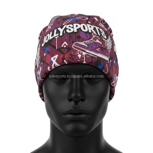 Bonnet en polyester et élasthanne de qualité supérieure pour homme, tissu extensible doux 220 GSM, multicolores, logo personnalisé par sublimation, bonnet jacquard - Product Image 1