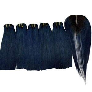 ผมเวียดนามแบบขายส่ง แบบดับเบิ้ลดรอน สีฟ้า ผมตรงธรรมชาติ สำหรับทำวิกผมสำหรับผู้หญิงผิวสี - Product Image 2