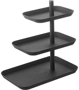 Nouvel arrivage de paniers à deux niveaux en fer noir panier de rangement panier de fruits ustensiles de cuisine présentoir de table support de rangement pour maquillage - Product Image 5