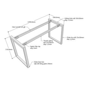 Rectang 140x60cm Home Office Minimalist Saddle Stool Laminated Steel <b>Frame</b> Easy Assembly HCRT003 - Product Image 4
