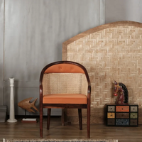 Chaise de salle à manger et de séjour en bois massif Orange Royal, artisanale, moderne, élégante, durable et confortable