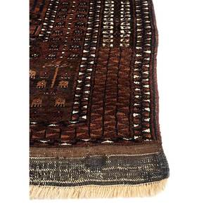 พรมขนสัตว์ถักมือสีเบจและสีน้ำตาลลายเรขาคณิตสำหรับห้องนั่งเล่น ใช้สำหรับละหมาดและทางเดิน ขนาดใหญ่-Paem-409 - Product Image 4