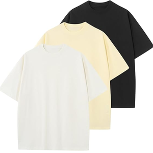 T-shirt lourd surdimensionné 100% coton de haute qualité impression personnalisée T-shirt lourd T-shirt uni pour hommes - Product Image 1