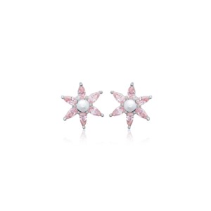 Bijoux en argent sterling 925 faits à la main en Turquie, design étoile, perle et pierre de quartz rose CZ, vente en gros - Product Image 5