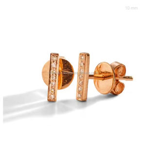 Clous de barre en diamant naturel, disponible en or jaune, 14k, Rose/jaune/blanc, livraison gratuite - Product Image 6