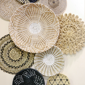 Offre Spéciale ensemble de 13 assiettes murales tissées en jonc de mer/décoration murale suspendue fabriquées au Vietnam TienPhong artisanat - Product Image 5