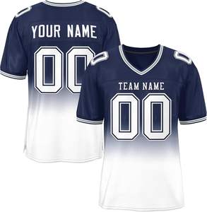 Maillots de football américain personnalisés rayés respirants de grande taille broderie de numéro de nom personnalisé pour l'été traditionnel - Product Image 1