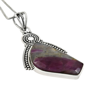 เครื่องประดับอัญมณี Zoisite ทำด้วยมือจี้เงินแท้925ดีไซน์หรูหราสินค้าออกใหม่ - Product Image 1