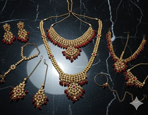 Ensemble de collier de mariée antique et élégant, avec des bijoux traditionnels raffinés, parfait pour les occasions festives et les soirées. - Product Image 3