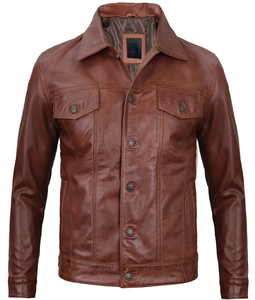 2024เสื้อหนังผู้ชายแบบบางระบายอากาศได้ดีเสื้อแจ็คเก็ตหนังแท้สำหรับฤดูหนาว - Product Image 1