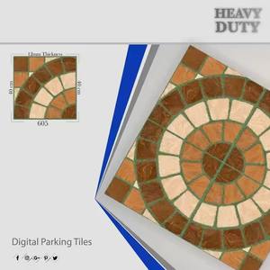 Calidad de exportación 9-12mm de espesor punzón en relieve rústico mate antideslizante porcelana Digital estacionamiento baldosas 40x40cm al aire libre - Product Image 4