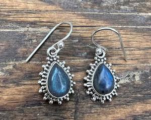 Pendientes Colgantes de Moda con Perlas de Agua Dulce, Latón Esterlino Perforado, Estilo Hip Hop, para Fiesta, Boda, con Piedra Labradorita, IGI - Product Image 1