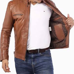 Chaqueta de Cuero con Capucha Personalizada de Primera Calidad, Nueva Moda, para Hombre, Corte Regular, Estilo con Cremallera, 100% Original, Relleno de Poliéster - Product Image 3