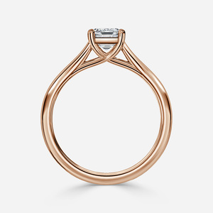 Emerald Cut Prong Setting Lab Created Diamond Ring Diamond Solitaire Anillo de compromiso Promise Ring 14 K 18 K Rose Gold Jewelry - Product Image 2