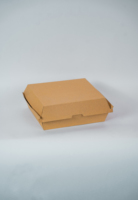 Logo personalizzato Design grande Kraft cartoncino a conchiglia per uso alimentare Hamburger scatola di imballaggio per le famiglie per spuntini e cene