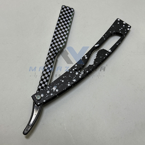 มีดโกนหนวดแบบพับได้ สแตนเลส สำหรับร้านเสริมสวย ใบมีดเลื่อนได้ พร้อมที่ใส่มีด รับผลิตตามแบบ OEM ระดับมืออาชีพ - Product Image 3