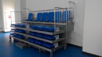 JY-769 Tribune télescopique rétractable en gros pour stades, systèmes de sièges pour sites sportifs, gymnases et terrains de basketball