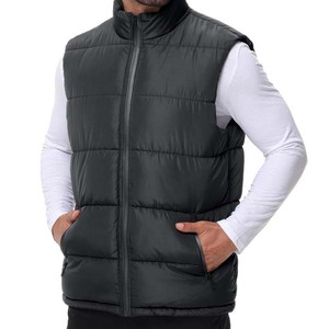 Chaleco Personalizado para Hombre, Abrigado y Cómodo para Invierno, Sin Mangas, con Logotipo en la Parte Delantera de Lona, Cuello Alto, Talla Grande - Product Image 1