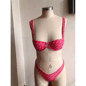 2025 simple print Fashion <b>Bikini</b> Set Sexy Two Piece Holiday Print Swimsuit Set - Product Image 1