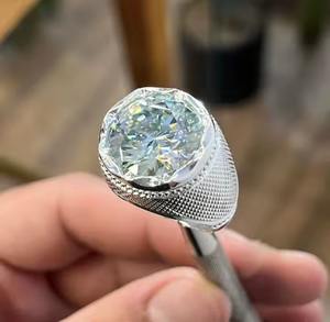 Bague en diamant moissanite pour homme Micro Pavé hip hop vermeil Diamond Big Hollow Jewelry Cadeau pour son petit ami - Product Image 6