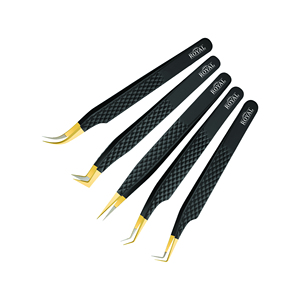 Pince à cils personnalisée de marque privée pince à cils en acier inoxydable pince à cils noire pince à cils faux cils qualité supérieure - Product Image 2