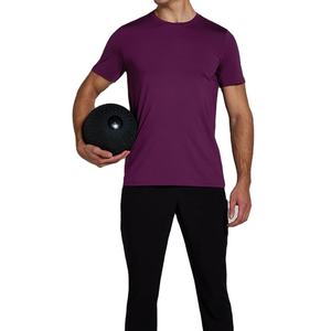 T-shirt de sport pour homme à prix d'usine, design respirant, coupe régulière, compression, vêtements de fitness unis, athlétique - Product Image 3