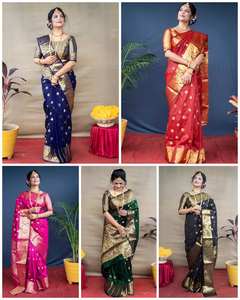 Saree en soie Banarasi souple avec tissage Zari intégral et Rich Pallu Meenakari pour les occasions de fête - Product Image 6