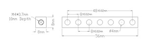 Viga Cuadrada Serie 3106 (7 Orificios, 56 mm de Longitud) Robot STEM REV WCP FTC FRC - Product Image 2