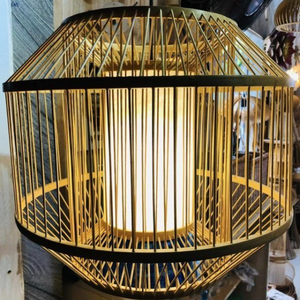 Pantalla colgante de bambú decorativa, luz colgante Natural para sala de estar ecológica, dormitorio o cafetería, decoración de interiores - Product Image 2