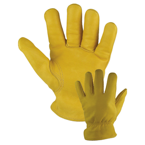 Golden Yellow Cow Grain Leather <b>Driver</b> Industry <b>Gloves</b> - Product Image 1