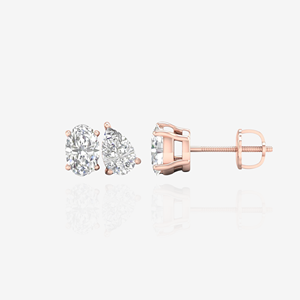 Boucles d'oreilles en or 18 carats avec diamants moissanite ovales et en forme de poire - Product Image 6