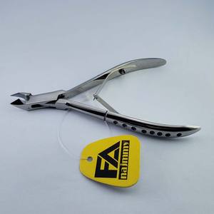 Pinzas para cutículas de la mejor calidad, junta de caja, doble resorte, mango impreso, acabado de pulido de espejo - Product Image 3