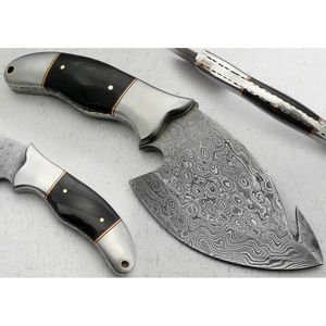 Couteau de chef Burraq DIY OEM fait main en acier Damas, motif goutte de pluie, multifonctionnel, avec étui en cuir, modèle pour usage en cuisine - Product Image 6