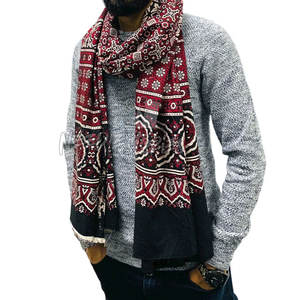 Bufanda Ajrak con patrones tradicionales Tela de algodón bordada Bufanda Ajrak perfecta para uso diario - Product Image 2