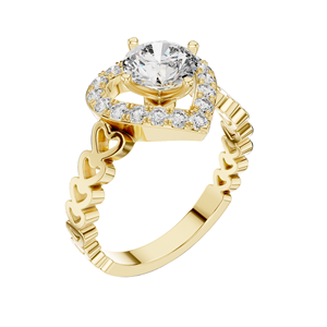 Bague en diamant de laboratoire en forme de cœur de 1,324 carats pour femmes VVS-VS EF CVD Or 18 carats, 14 carats, 10 carats et argent 925 Rose, Jaune, Blanc - Product Image 6
