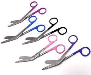 Ciseaux infirmiers chirurgicaux en acier inoxydable 14 cm Revêtement en poudre Poignée de couleur Prix de gros Fabricants Fournisseur Pakistan - Product Image 1