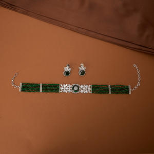 Mayoristas de Joyería Artificial en India, Collar Bandhai de Circonita Cúbica con Baño de Rodio - Product Image 3