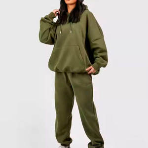 Ensemble de survêtement d'hiver personnalisé de haute qualité pour femme, en coton épais, respirant et antibactérien, grandes tailles - Product Image 6